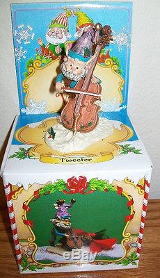 Enesco North Pole Village TWEETER Playing Cello