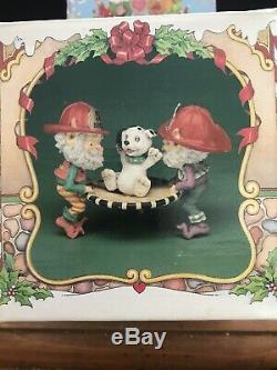 Enesco North Pole Villagesparky, Scooter & Smooch The Pooch Firemen Elves Euc