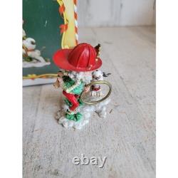 Enesco RARE Skipper and nipper North Pole Village series Xmas vintage figure dog
