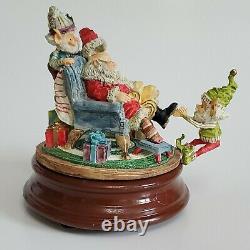 Enesco THE NORTH POLE VILLAGE, Santa Claus music box 876577 rare Sandi Zimnicki