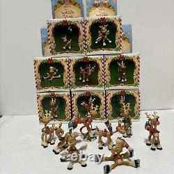 Enesco The North Pole Village 1986 Sandra Zimnicki Lot Of 10 Reindeer READ