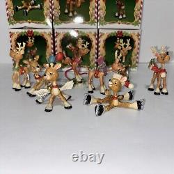 Enesco The North Pole Village 1986 Sandra Zimnicki Lot Of 10 Reindeer READ