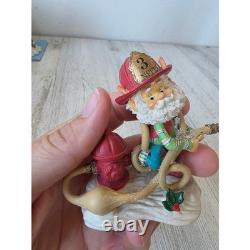 Enesco sandi zimnicki squirt North Pole village elf firefighter fire hydrant