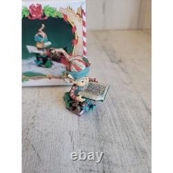 Enesco snippet elf reading North Pole Village vintage Xmas accessory figure