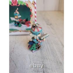 Enesco snippet elf reading North Pole Village vintage Xmas accessory figure