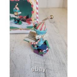 Enesco snippet elf reading North Pole Village vintage Xmas accessory figure