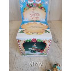 Enesco snippet elf reading North Pole Village vintage Xmas accessory figure