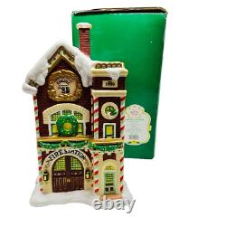 EnescoThe North Pole Village Elves North Pole Fire Station 629278 In Box RARE