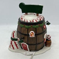 Extremely Rare? Dept 56 North Pole Series Pop's Peppermint Barrel 4030716 EUC