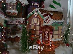 Fiber Optic Gingerbread House Candy North Pole Xmas Village Puleo Large Piece