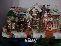 Fiber Optic Gingerbread House Candy North Pole Xmas Village Puleo Large Piece