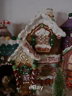 Fiber Optic Gingerbread House Candy North Pole Xmas Village Puleo Large Piece