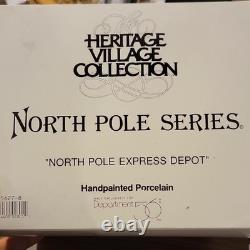 Heritage Village Collection North Pole Express Depot Porcelain Set Handpainted 2
