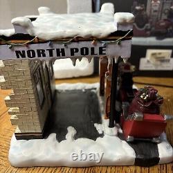 Holiday Village Vtg. Harley-Davidson Santa Sleigh North Pole Figure Gas Station