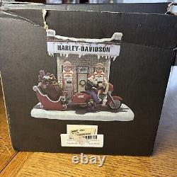 Holiday Village Vtg. Harley-Davidson Santa Sleigh North Pole Figure Gas Station