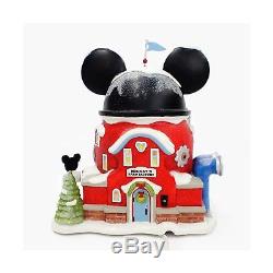 Kids North Pole Village Miniature Lit Building Mickey's Ears Factory Xmas Gift