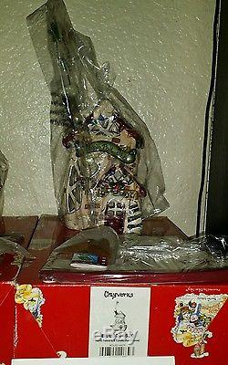 Lot Of 9 Clayworks Heather Goldminc Blue Sky Christmas North Pole Village Nib