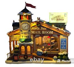 Lemax North Pole Mail Room Animated Sounds LED Lit Christmas Village Santa Elves