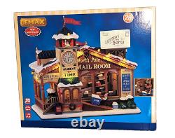 Lemax North Pole Mail Room Animated Sounds LED Lit Christmas Village Santa Elves