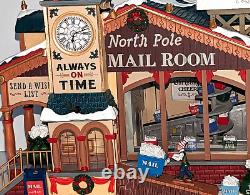 Lemax North Pole Mail Room Animated Sounds LED Lit Christmas Village Santa Elves