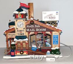 Lemax North Pole Mail Room Animated Sounds LED Lit Christmas Village Santa Elves