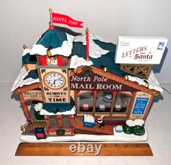 Lemax North Pole Mail Room Animated Sounds LED Lit Christmas Village Santa Elves