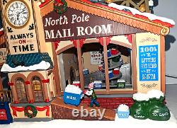 Lemax North Pole Mail Room Animated Sounds LED Lit Christmas Village Santa Elves