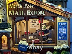 Lemax North Pole Mail Room Animated Sounds LED Lit Christmas Village Santa Elves