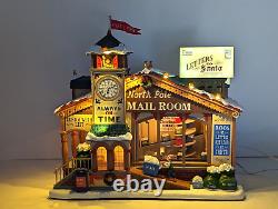 Lemax North Pole Mail Room Animated Sounds LED Lit Christmas Village Santa Elves