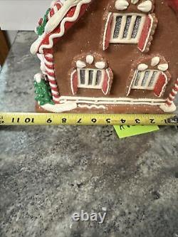 Lighted 13 North Pole Village Reindeer Barn Gingerbread Santa Valerie Parr Hill