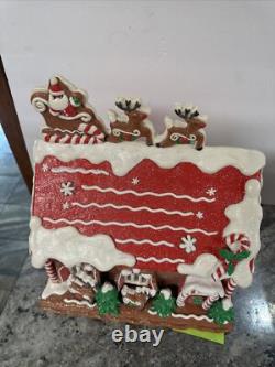 Lighted 13 North Pole Village Reindeer Barn Gingerbread Santa Valerie Parr Hill