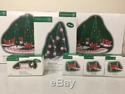 Lighted Peppermint Trees Village Sign Bench Landscape Dept. 56 53194 53114 52991