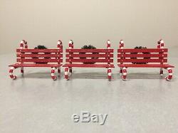 Lighted Peppermint Trees Village Sign Bench Landscape Dept. 56 53194 53114 52991