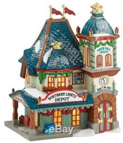 Lit House North Pole Series Village Northern Lights Depot Hand Painted Designed