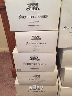Lot Of 11 Department 56 Heritage North Pole Village Buildings Accessories