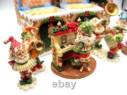 Lot of 7 Vintage ENESCO NORTH POLE VILLAGE Elves Santa's Workshop & BOXES 1986