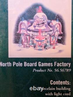 NEW Department 56 56789 BOARD GAMES FACTORY North Pole Figurine Dept Elves Santa