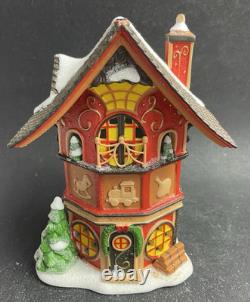 NEW Department 56 North Pole Series Santa' Finest Wooden Toy Shop Lights Up RET