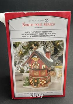 NEW Department 56 North Pole Series Santa' Finest Wooden Toy Shop Lights Up RET