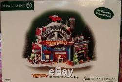 NIB Dept 56 Hot Wheels Custom Car Shop North Pole Village Retired 2006 #56784