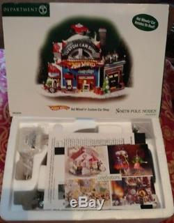 NIB Dept 56 Hot Wheels Custom Car Shop North Pole Village Retired 2006 #56784