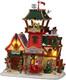 North Pole Control Tower, White And Red Resin Sculpture With Luminations, 2022