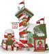 North Pole Village Candy Striper Lit Animated Building, 7 Inch, Multicolor