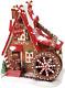 North Pole Village Collection Sprinkle Cookie Mill Animated Lit Building- Hand C