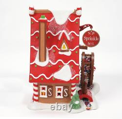 North Pole Village Collection Sprinkle Cookie Mill Animated Lit Building- Hand C