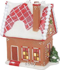 North Pole Village Gingerbread Bakery Lit Building, 6 Inch, Multicolor