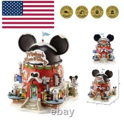 North Pole Village Mickey's Ear Factory Miniature Lit Building 6.69 Inch