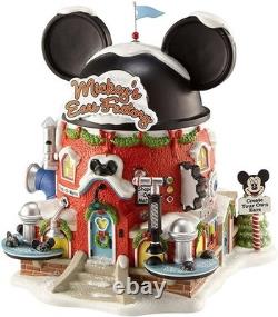 North Pole Village Mickey's Ear Factory Miniature Lit Building 6.69 Inch