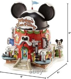 North Pole Village Mickey's Ear Factory Miniature Lit Building 6.69 Inch