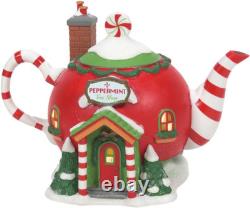 North Pole Village Peppermint Tea Shop Lit Building, 5.32 Inch, Multicolor